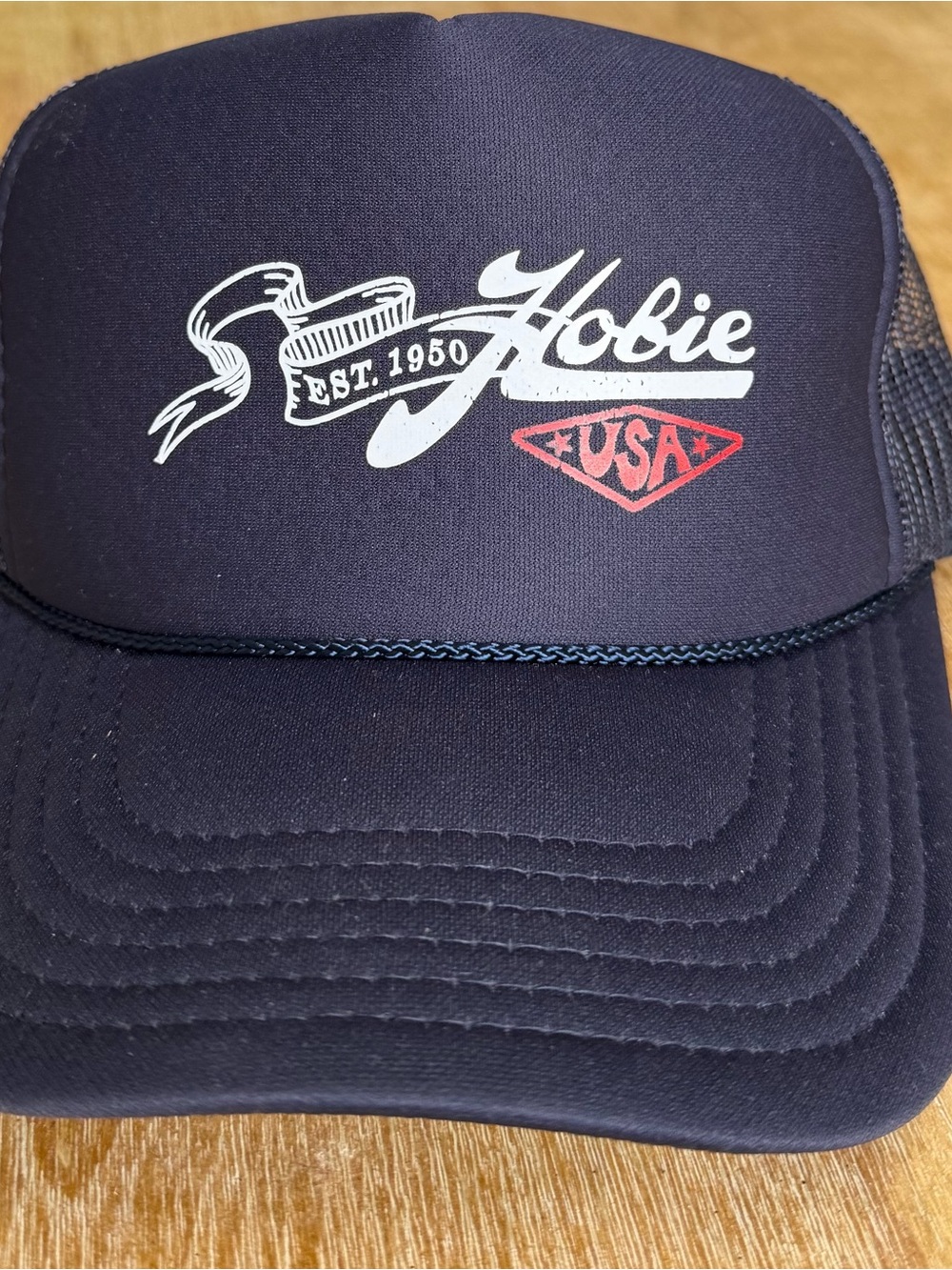 OTTO Hobie USA Navy Trucker Hat with White and Red Logo